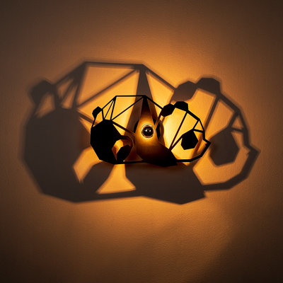 Applique murale encastrée 1 lumière à intensité variable noire Sydnie