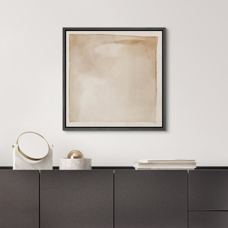 Abstrait beige neutre, impression d'art minimaliste moderne, décoration de salon, Noir, H 24 po x l 24 po