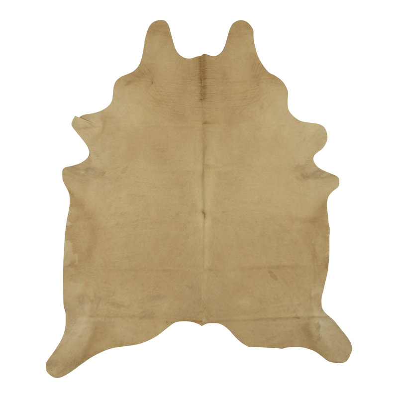 Handmade Cowhide Taupe Rug, Tan