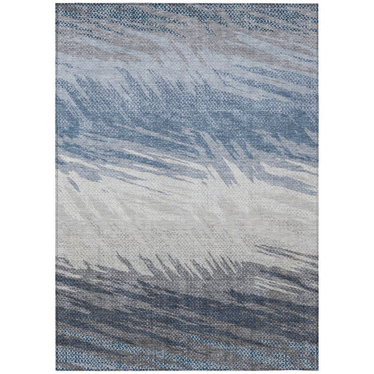 Machine Washable Indoor/Outdoor Huseby ACN2272 Stripes Rug