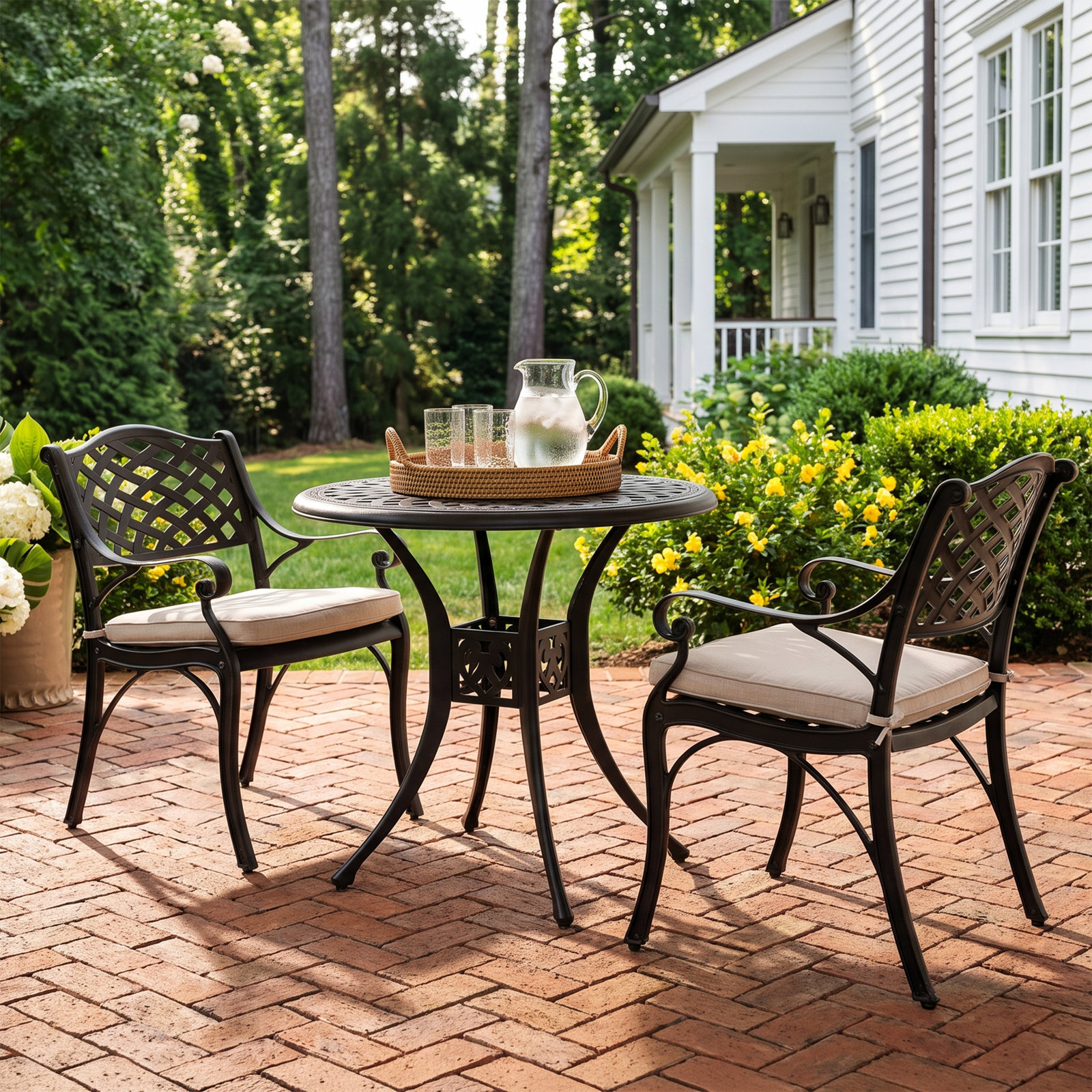 Chrishayla 31" Patio Bistro Set, Beige