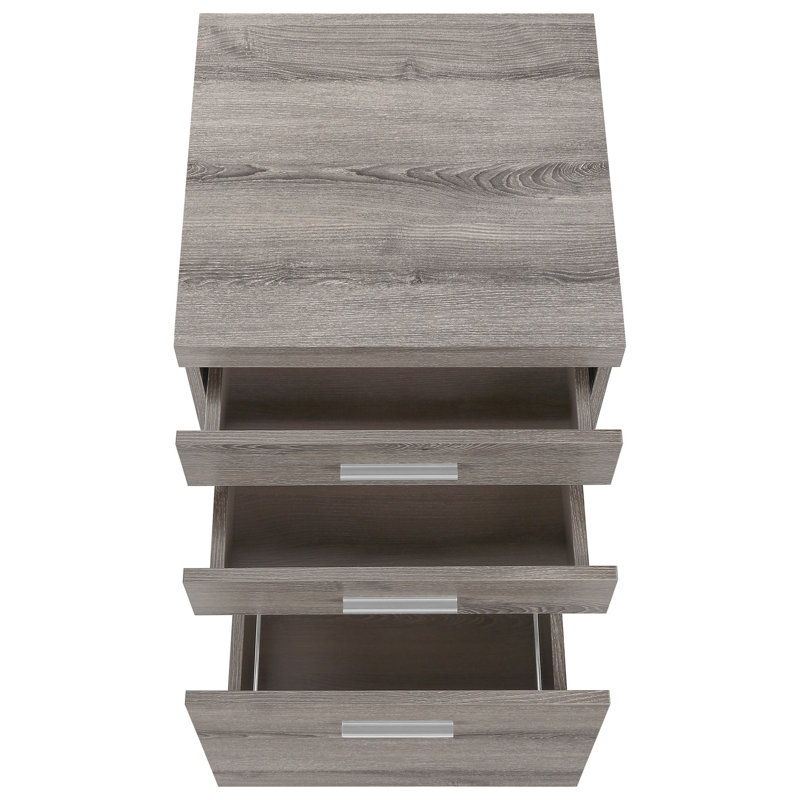 Mobile File Cabinet For Office, Storage, Taupe, Modern Office Desk Rolling Use, Drawers, Brown Taupe Laminate, Design