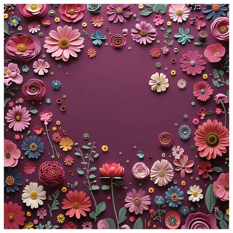 Coussin Floral, 14 X 14 pouces