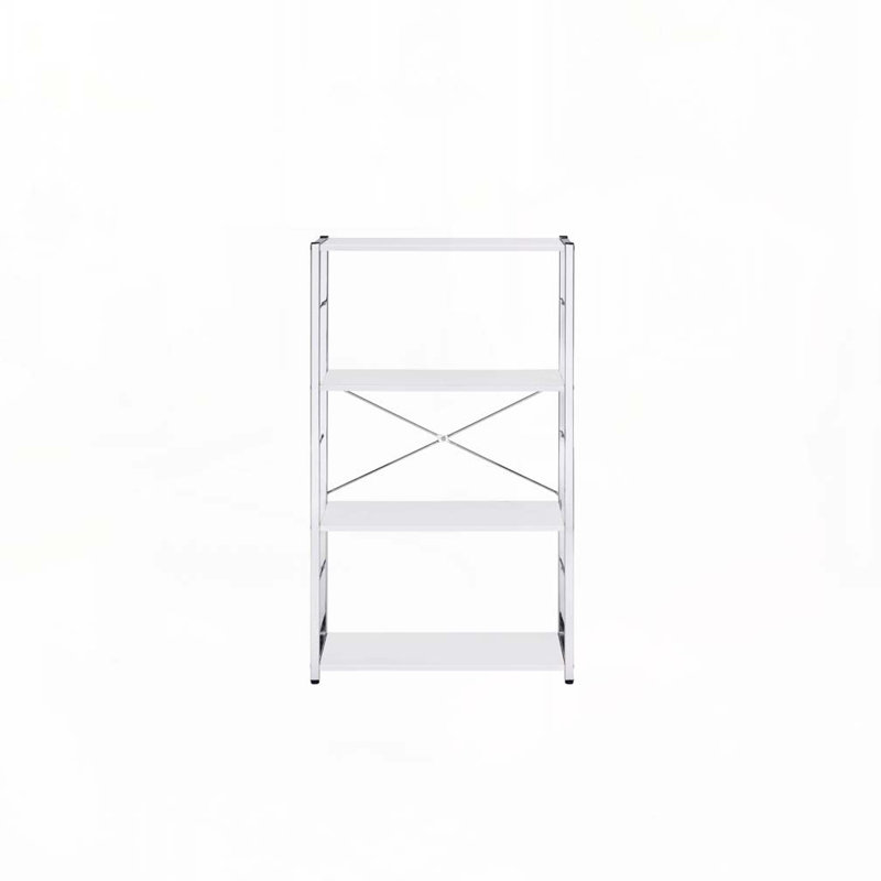 Tennos White & Chrome Finish Bookshelf