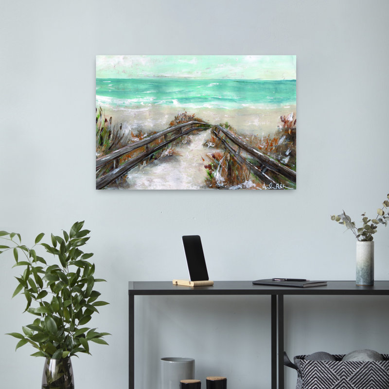Sandy Shores, art côtier abstrait, H 16 po x l 24 po