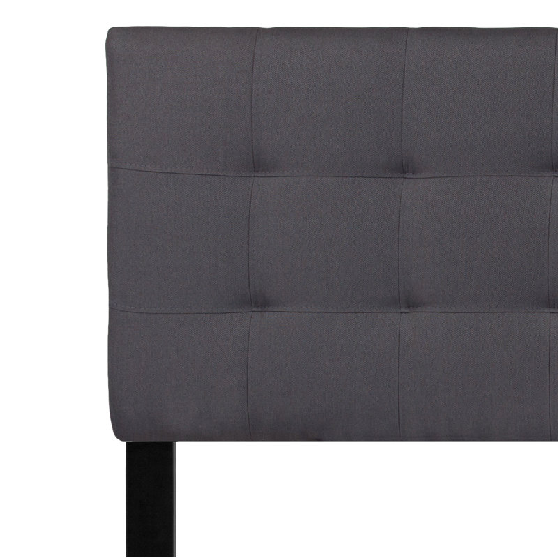 Tête de lit tapissier capitonnée Ciriaca, Gris foncé, Grand