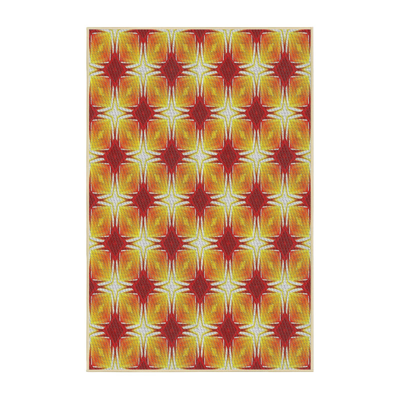 Tapis bleu marine/vert/rose Lykke, Rectangle 5 pi x 7 pi