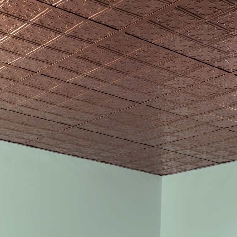 Traditional 24'' L x 24'' W Textured Vinyl Drop-In Ceiling Tile