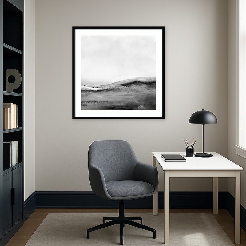 «Mono Landscape No2» par Dan Hobday, impression sur bois encadrée, H 33 po x l 33 po