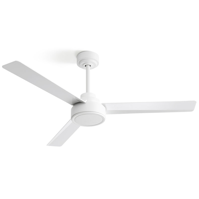 Ventilateur de plafond 52 po sans lumière, 3 pales ABS Farmhouse Farmhouse, White, White
