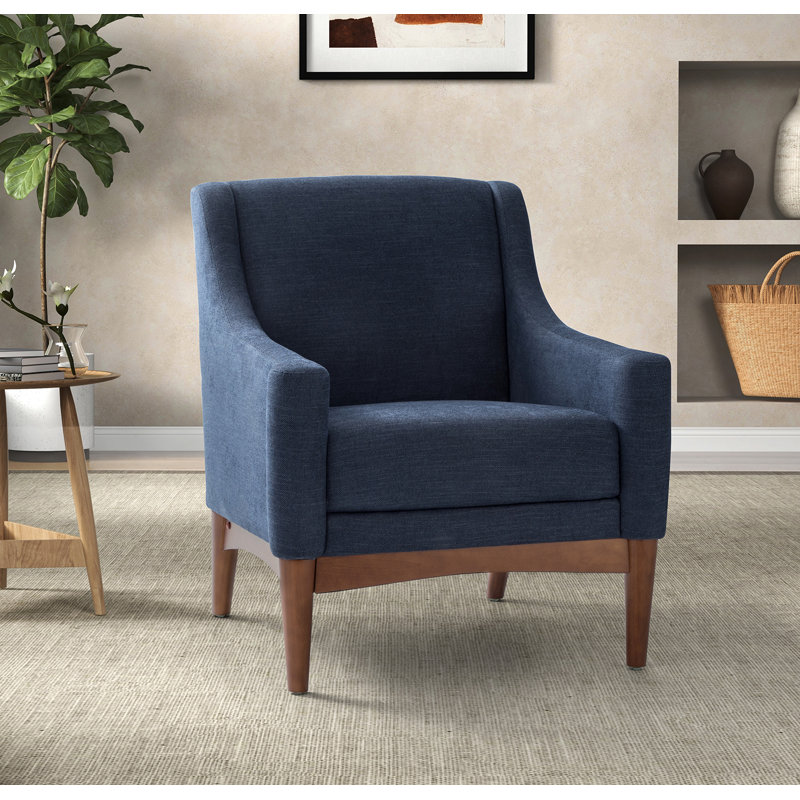 Fauteuil Arshanti avec pieds en bois massif, Chameau