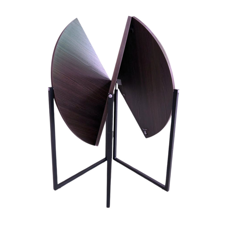 43" D Round Folding Card Table – Space-Saving Trifold Design with Iron Base and Engineered Wood Top, Chocolate, 43"