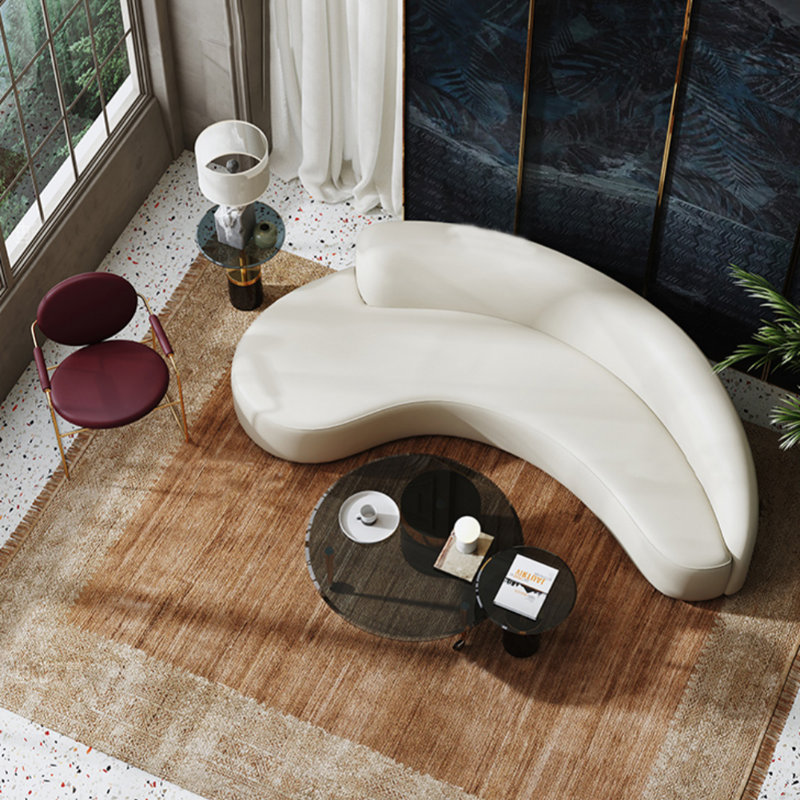 Modern Simple Off-white Curved Sofa