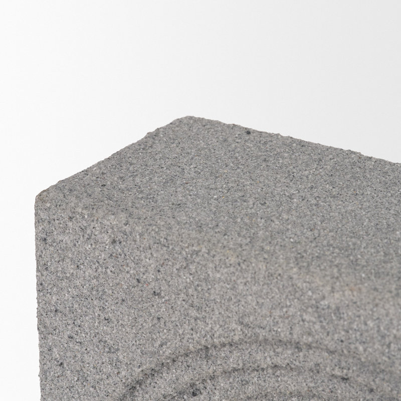 Resin Textured Concrete Decorative Object, 9.5" H x 2.5" W x 6.5" D, Gray