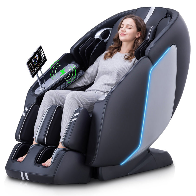 Fauteuil de massage MT398 4D Zero Gravity, Similicuir noir