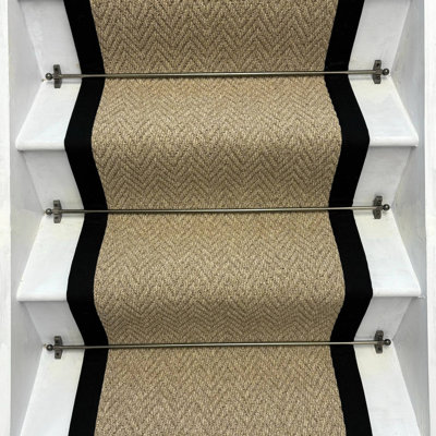 Stair Runner Chevron / Zig Zag Looped / Hooked Area Rug
