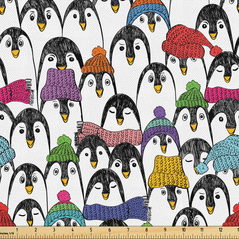 Primiano Winter Cartoon Animal Fabric