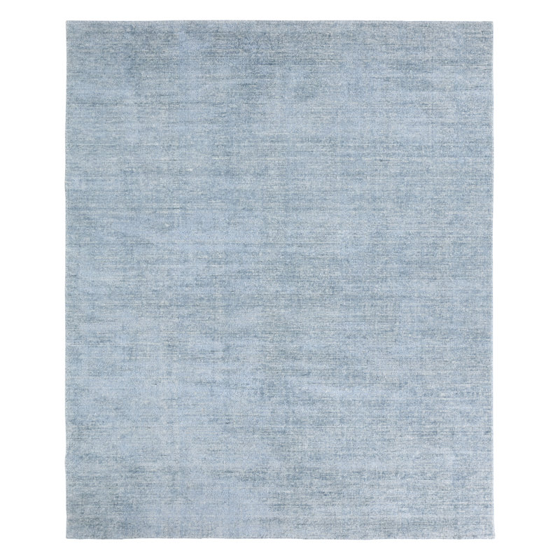 Tapis bleu uni tissé à la main Jaipur Living Dilwyn (9 pi 6 po x 13 pi 6 po), Bleu, Rectangle de 9 pi 6 po x 13 pi 6 po