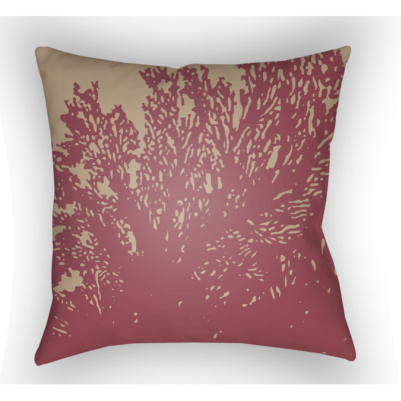 Textures Outdoor Throw Pillow, 20" H x 20" W x 4" D, Coral