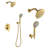 Wall Mounted Solid Brass Complete Shower System,5 Functions Shower Kit With Rough-In Valve-112444673