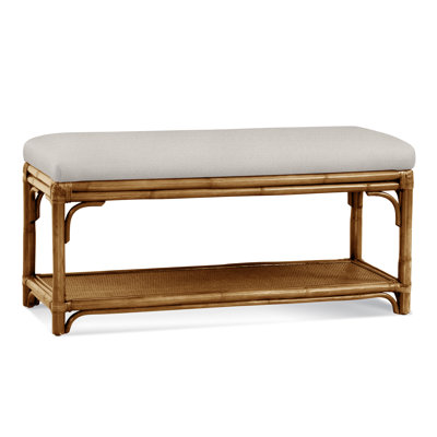 Summer Retreat Wicker Shelf Storage Bench