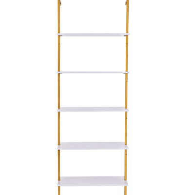 Industrial Square Pipe Shelf 5 Tier Gold White For Maximizing Storage In A Small Space With Robust Structure