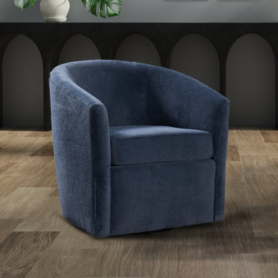 Chaise en tissu bleu marine Performance - style, fabrication, rotation à 360 degrés, coussin d'assise moelleux, détails magnétiques pivotants à 360 degrés, tissu teinté, irrésistible et amovible