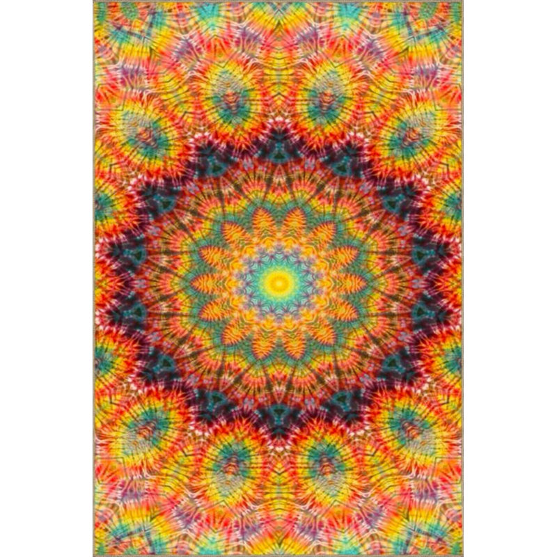 Sun Shiny Themed Woven Base Carpet And Washable Carpet, Rectangle 4'8" x 6'7"