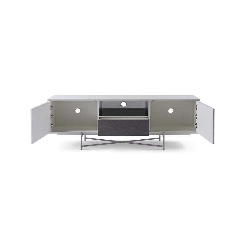 Aliyahmarie TV Stand for TVs up to 78", White/Dark Grey