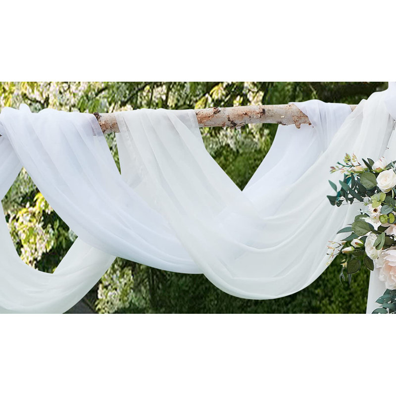 Ensemble de tissu pour drap de voûte chaud pour la cérémonie de mariage ou la décoration de mariage, Blanc / blanc