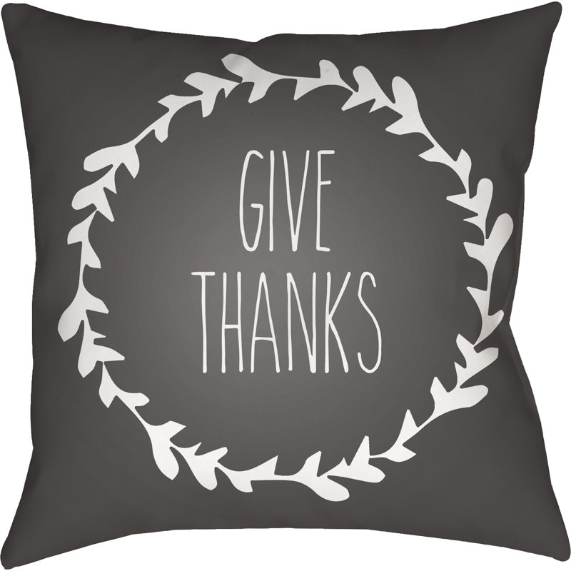 Floral Outdoor Throw Pillow, 20" H x 20" W x 4" D, White/Gray