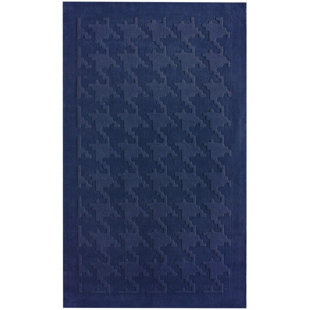 Jaclyne Houndstooth Texture Navy Rug