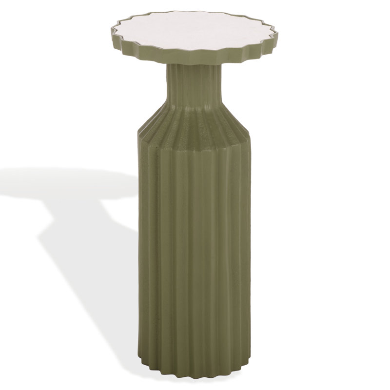 Table d'appoint Cindylyn, Vert olive / blanc