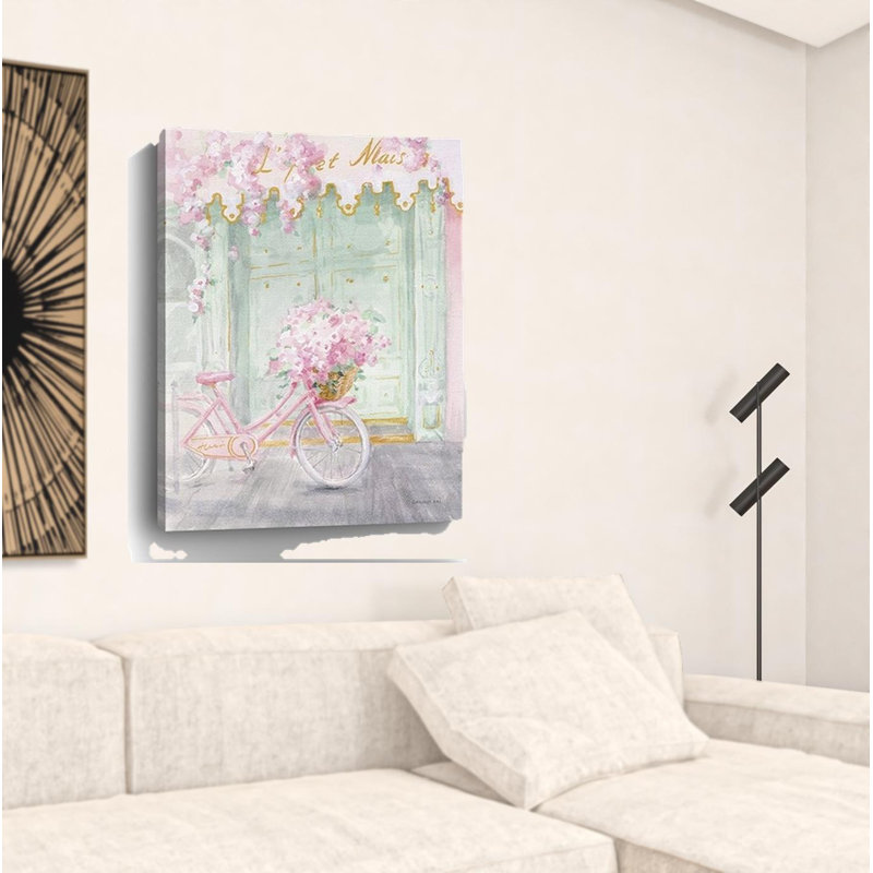 «Pretty Pastel Pink Paris», art mural sans cadre