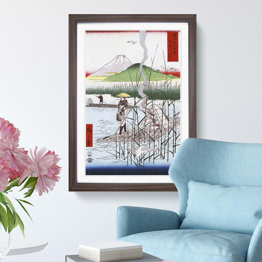 The Sagami River by Utagawa Hiroshige - Framed Print