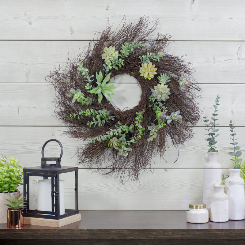 22 " Eucalyptus and Succulent Wreath