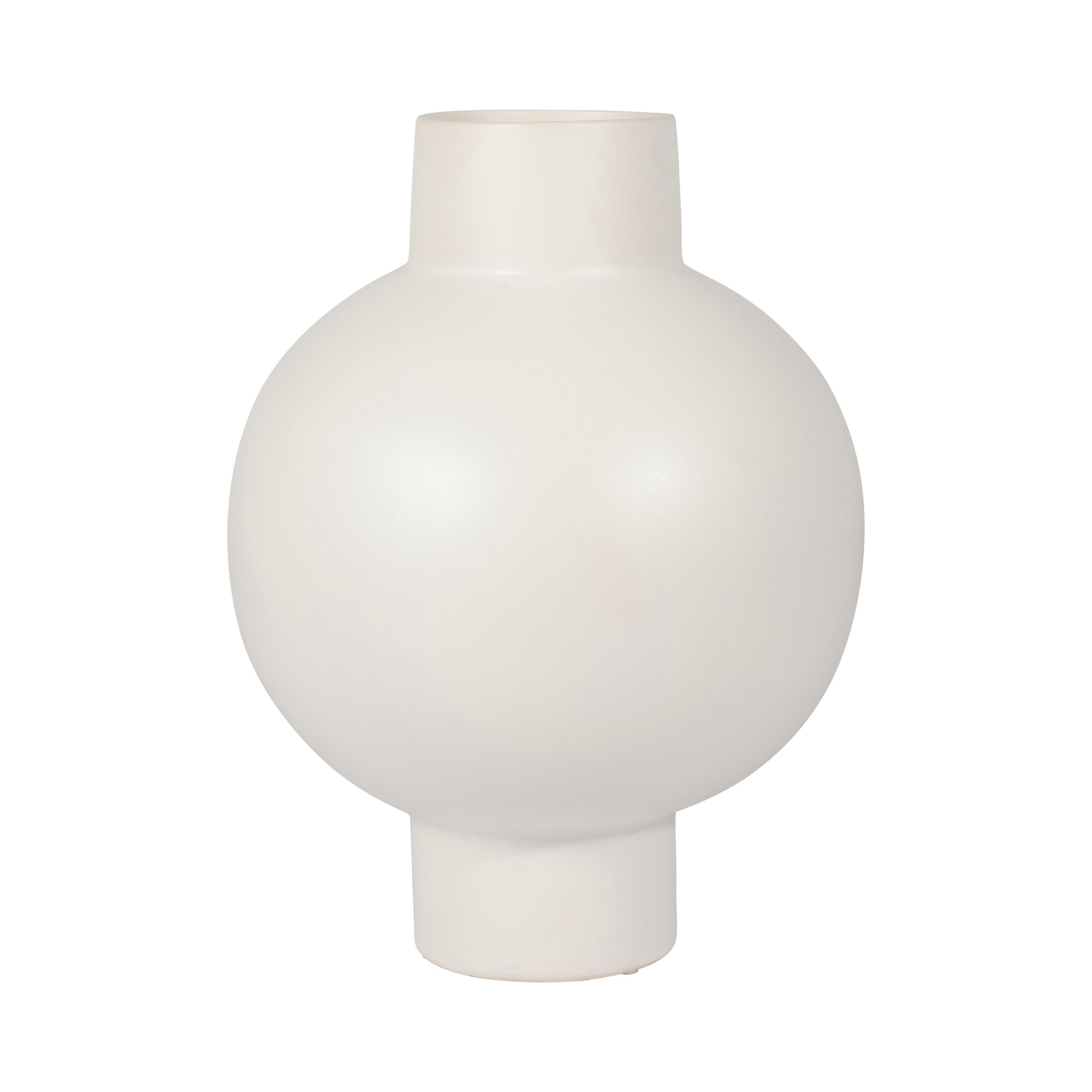 Neutral Round Modern Ceramic Bubble Vase, 15" H x 11" W x 11" D, Cream