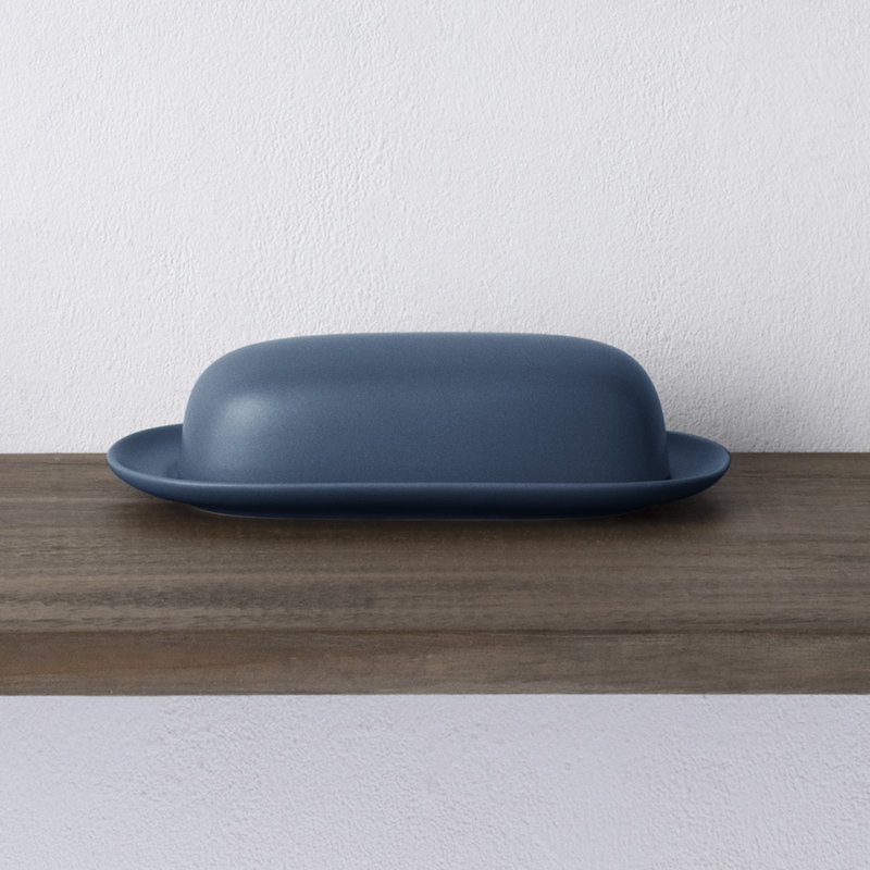 Noritake Colorwave Covered Butter Dish, Blue, 4.5'' W X 8.5'' L X 2.25'' H