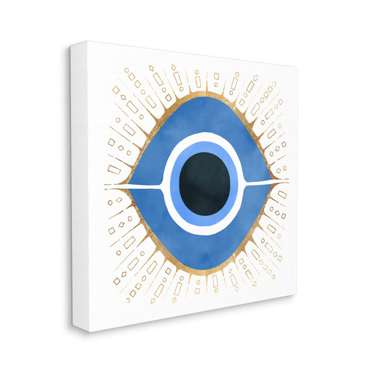 Abstract Blue Evil Eye Symbol On Canvas by Ziwei Li Painting