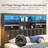 Bookcase Bed Frame, Upholstered Queen bed frame with Storage Headboard, 4 Drawers, Charging Station & RGB Lights, Rustic Grey, All-Metal, Noise Free, No Box Spring Needed-501763025-501763036