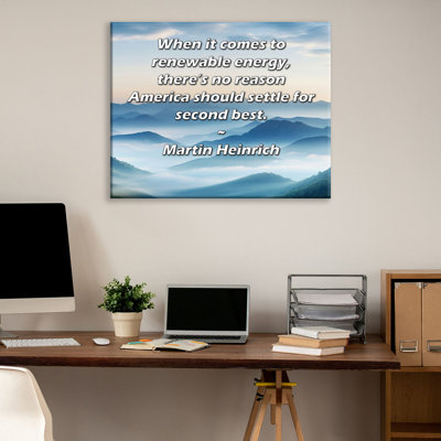 ArtsyQuotes Gallery Wrapped Canvas By Martin Heinrich: "When it comes to renewable energy, there’s no reason America should settle for second best."