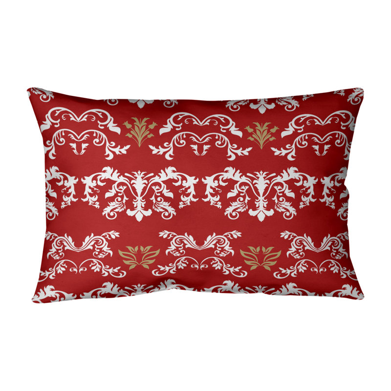 Housse de coussin Football Baroque, Blanc / rouge / doré, Coton sergé