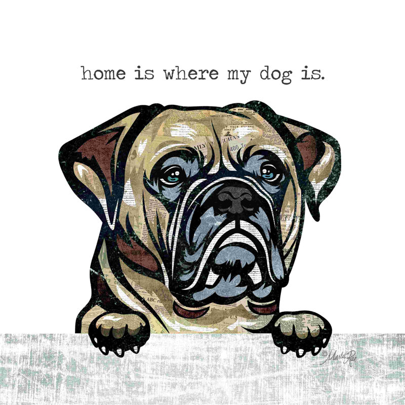 Home Is Where My Dog Is 2884800, H 12 po x l 12 po, Non, Wrapped Canvas