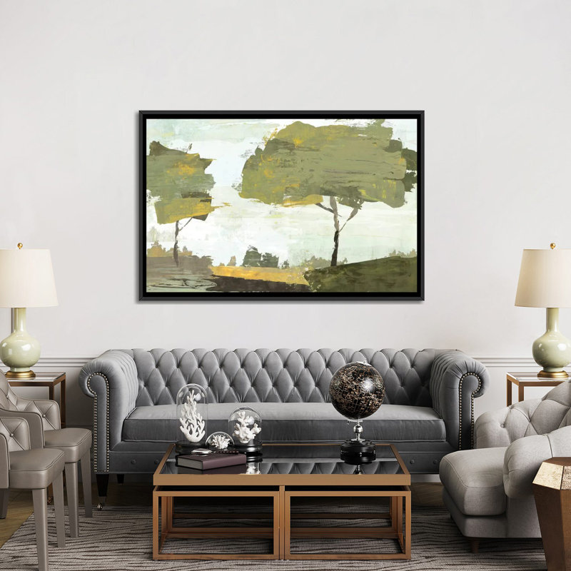 «Oct Sun» par Edward Selkirk - impression sur toile tendue, H 18 po x l 26 po x P 1,5 po, Toile avec cadre noir, Pas de tapis