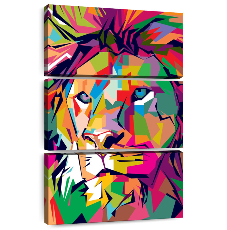 Brampt Lion Abstract Colors, 65" H x 42" W