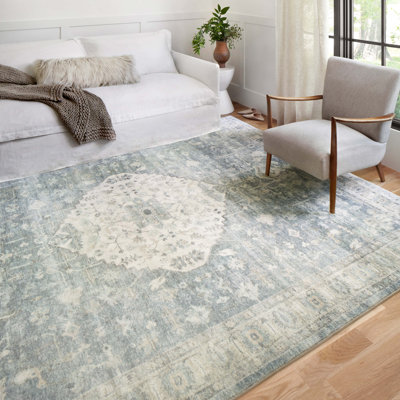 Tapis oriental denim / brouillard Sera