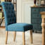 Chaise de salle à manger bleue, bois massif - chaise 2 pièces au design élégant, aspect attrayant