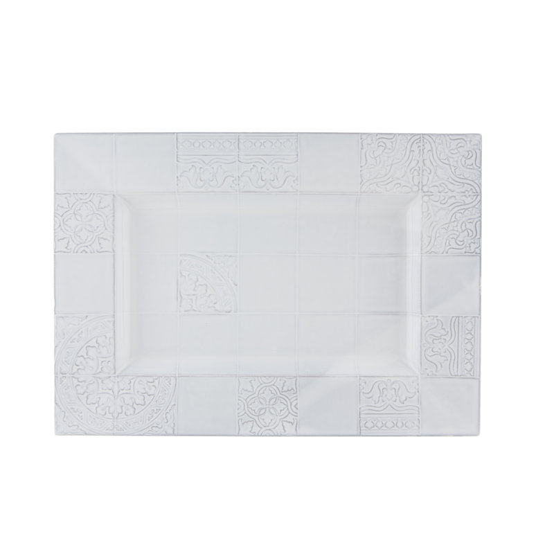 Rua Nova Earthenware Tray, Antique White
