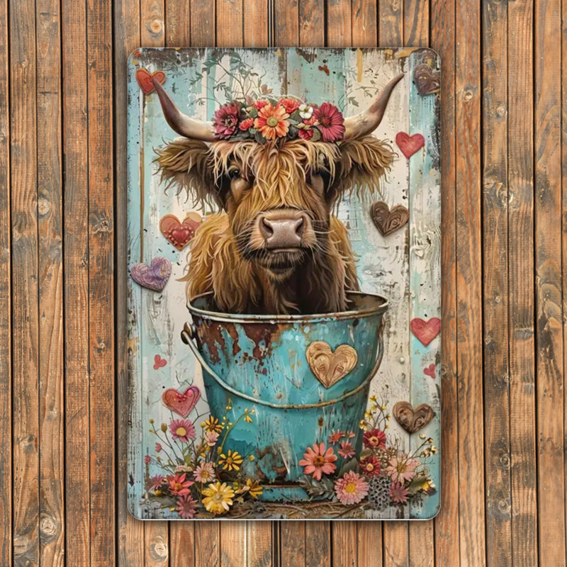 Panneau mural rétro en aluminium 12 po x 8 po, plaque murale rustique, plaque décorative résistante aux intempéries