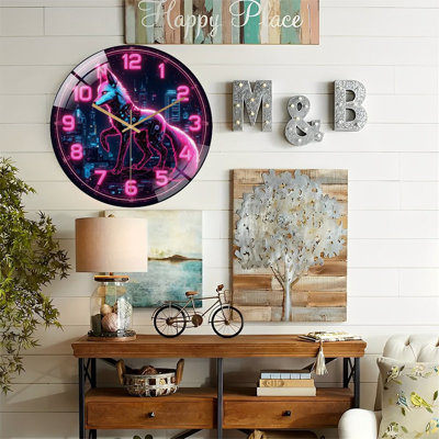 Horloge murale Neon Fox